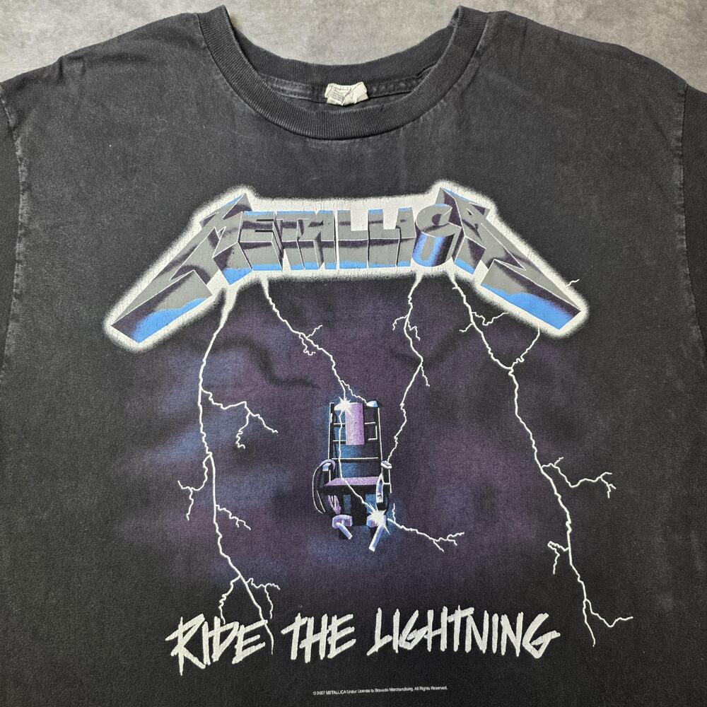 Metallica Shirt Mens Large Black Ride The Lightning Graphic Tee Two Sided 2007